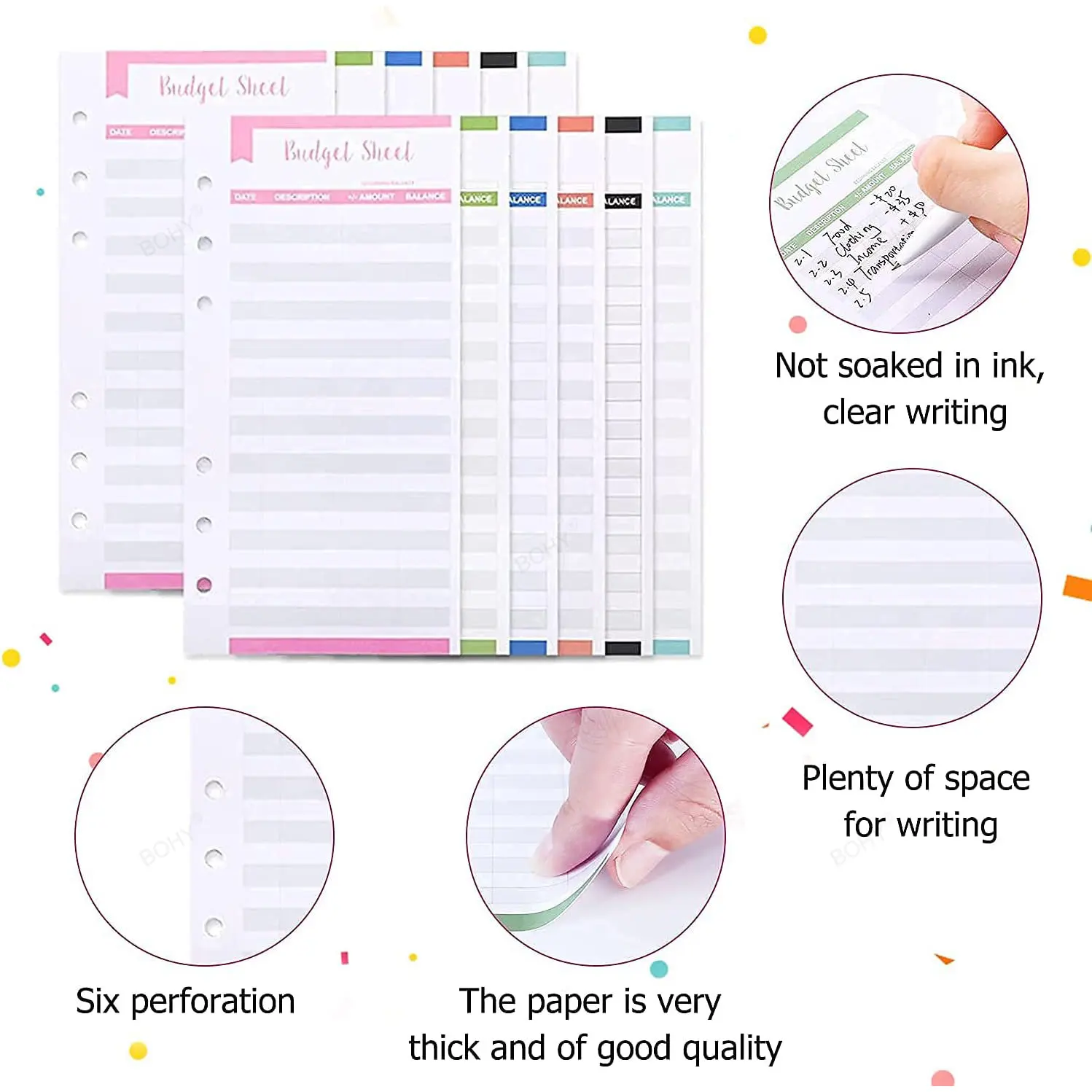 Imagem -02 - Binder Orçamento Binder With Zipper Capas de Notebook Money Saving Envelope sem Bolsos Plastic Zipper Planner Tamanho a6 Tamanho a6