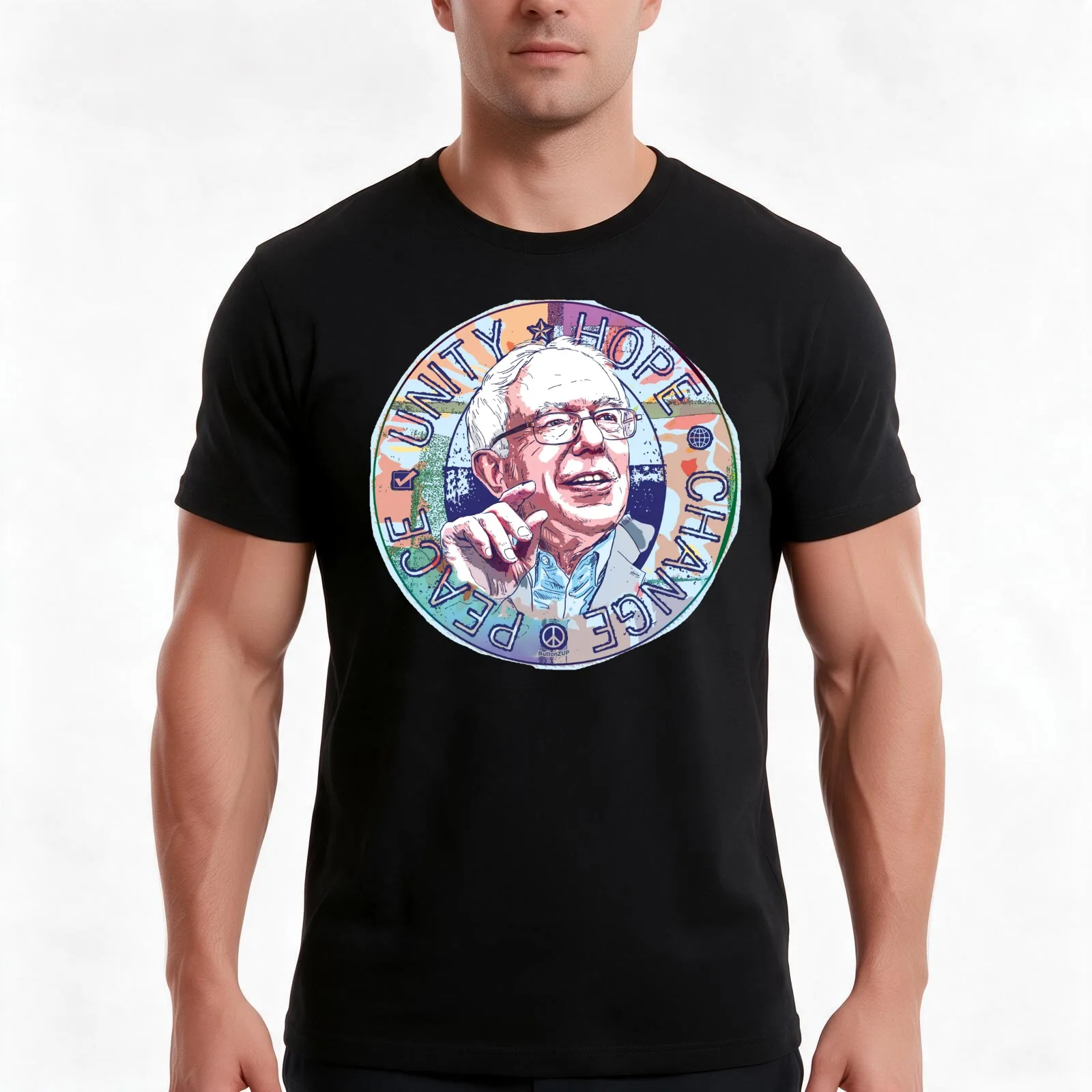 Bernie Unity Hope Peace Change 2016 T-Shirt, Summer Casual Cotton Tee, Oversized Streetwear Tops, Vintage Graphic Print