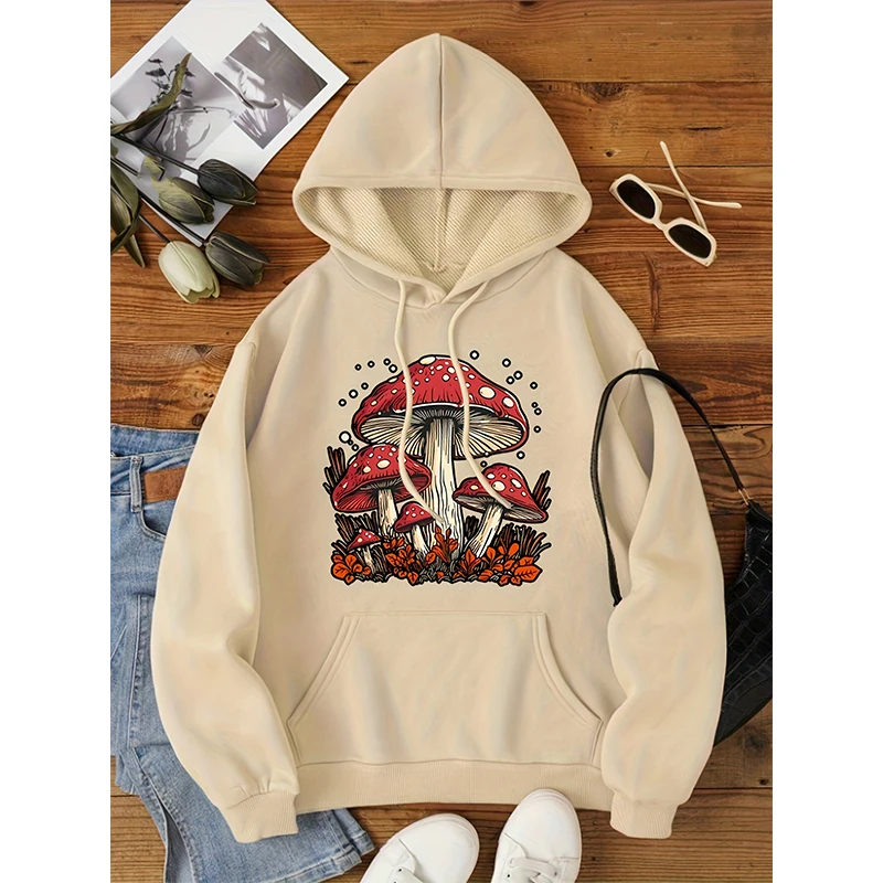 New Mushroom Print Hoodie Men Woman Casual Long Sleeve Hoodies Hooded Sweatshirts Harajuku Pullovers Tracksuit Unisex Clothing