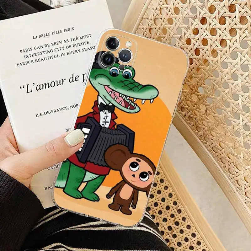 Cheburashka Phone Case Silicone Soft for iphone 14 13 12 11 Pro Mini XS MAX 8 7 6 Plus X XS XR Cover