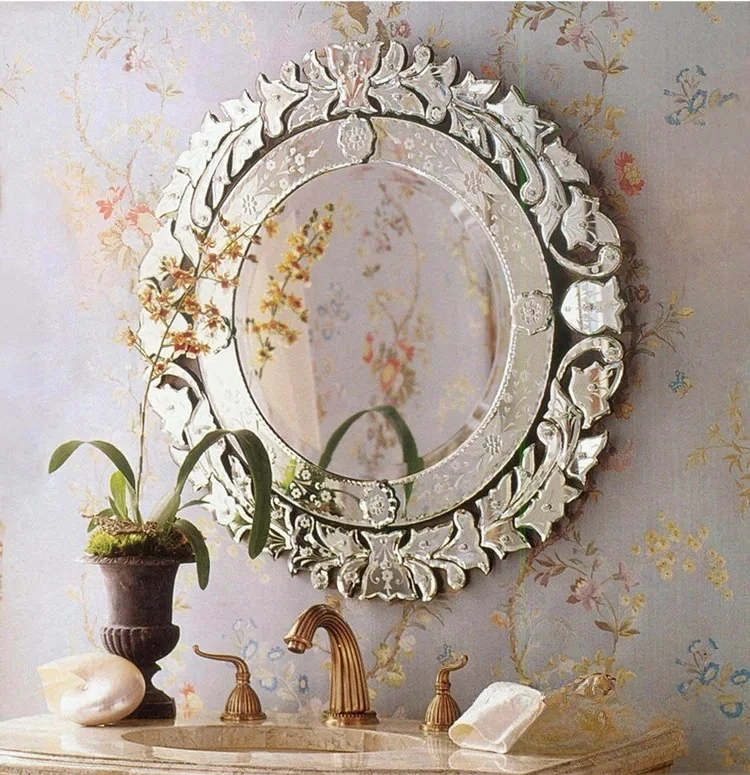 Carved decorative porch bathroom mirror dressing fashion makeup mirror