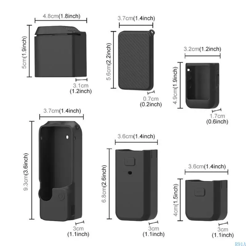 R91A Silikon Schutzhülle Abdeckung für Tasche 3 Actionkameramameramamasschutzhaut Haut