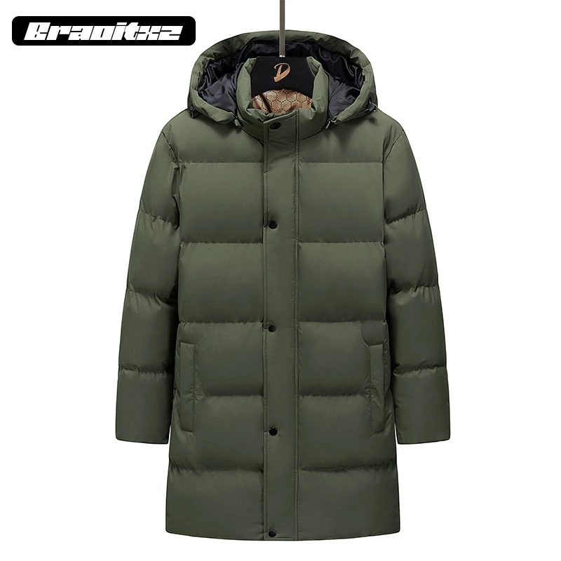 M-8XL New Men Autumn Winter Outdoor Casual Windproof Keep Warm Jacket Parkas Men Detachable Hooded Solid Color Jacket Coats Men