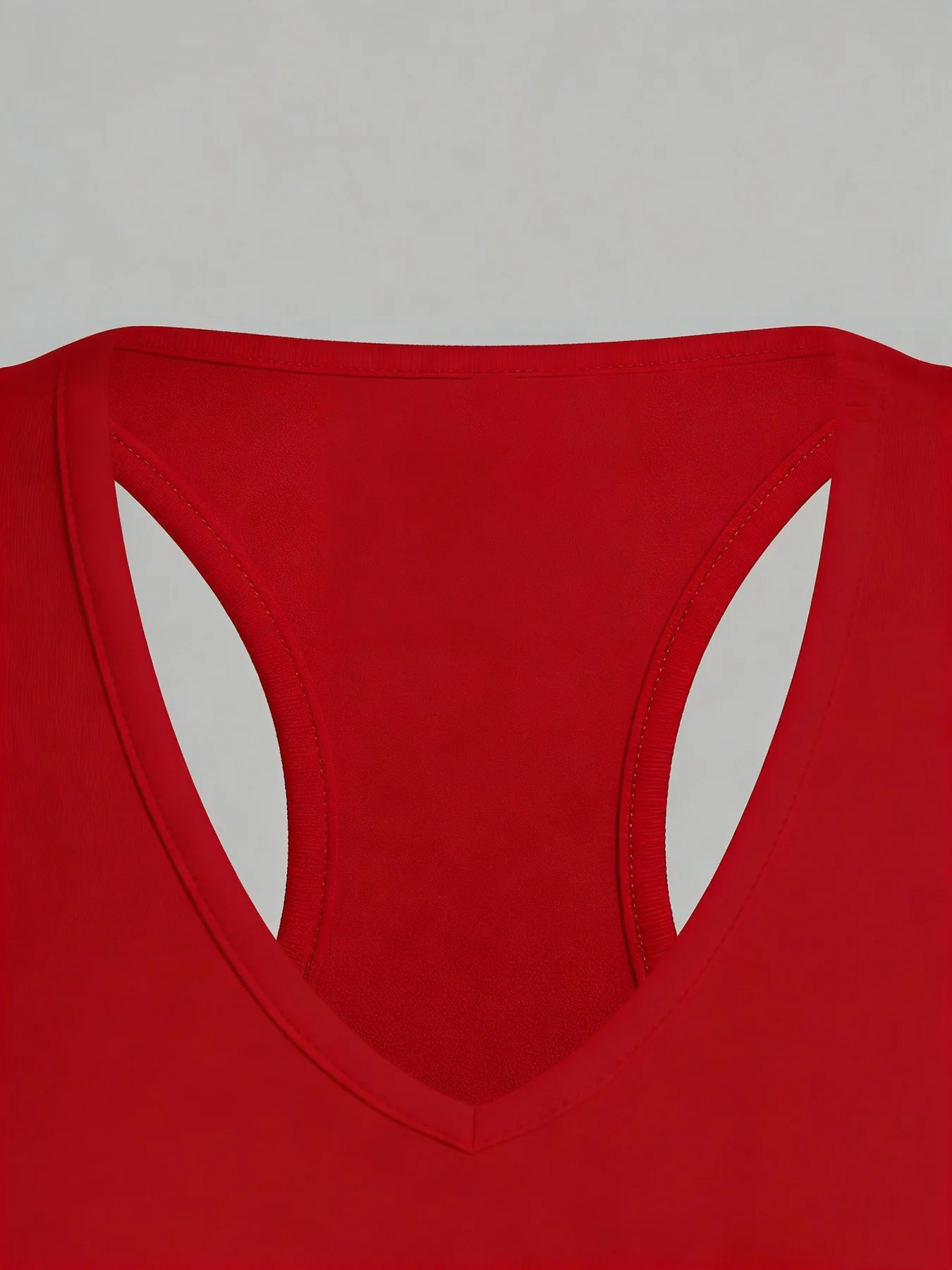 3-teiliges Damen-Set: Lässiges, elegantes, einfarbiges, kurz geschnittenes, bauchfreies, ärmelloses V-Ausschnitt-Top, dreiteiliges Set – Detail 8