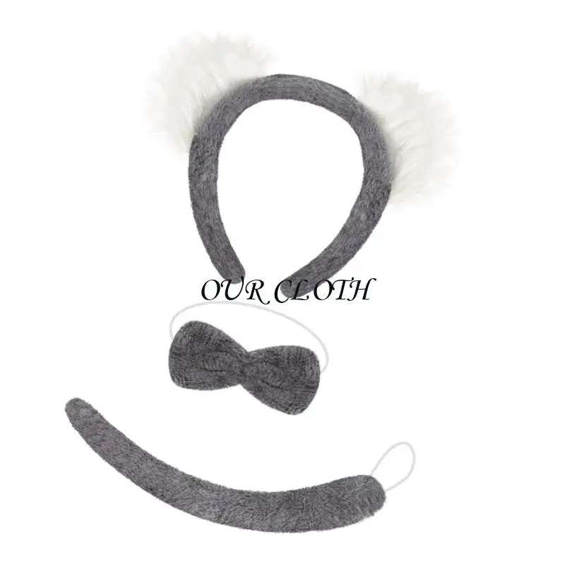 Koala Costume Gants queue du bandeau d'oreilles koala pour décoration fête cosplay d'Halloween Y1ac