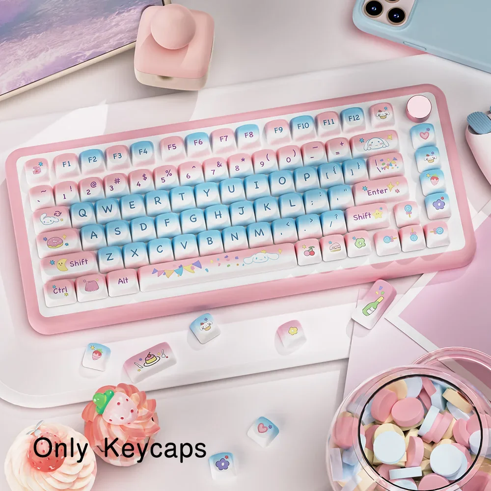 Sweet Party Keycap MCA 120 Keys PBT Dye-Sublimation Cute Keycaps for 61/87/104/108/84/64/98/96 Mechanical Keyboard