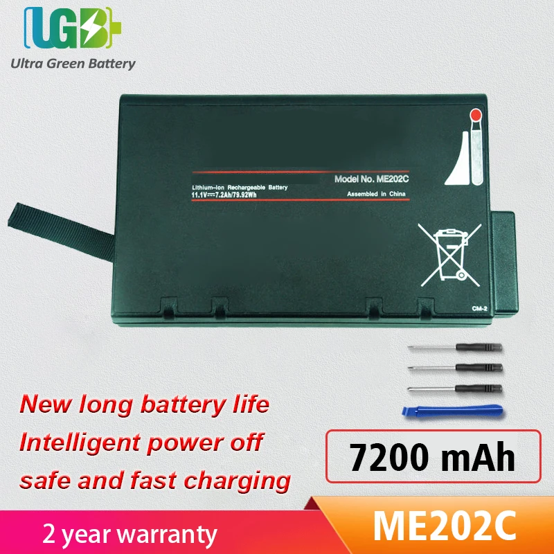 

UGB New ME202 ME202C Battery For R202i ME202A ME202B ME202BB ME202BE ME202H ME202C SureSigns VM4 VM6 VM8 Batterie