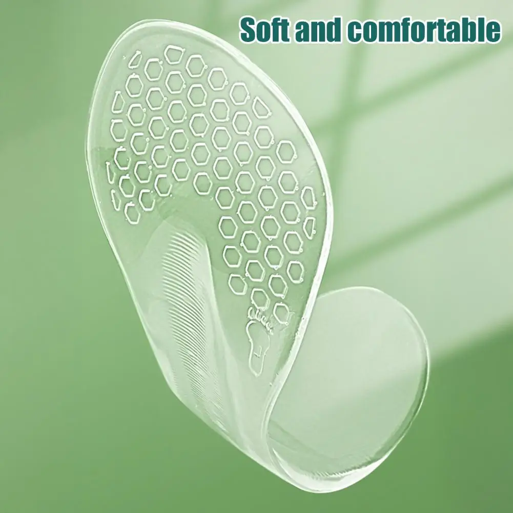 Self-adhesive Gel Shoe Inserts High Heel Cushion Gel Insoles Non-slip Arch Support Inserts Shock-absorbing Silicone for Pain