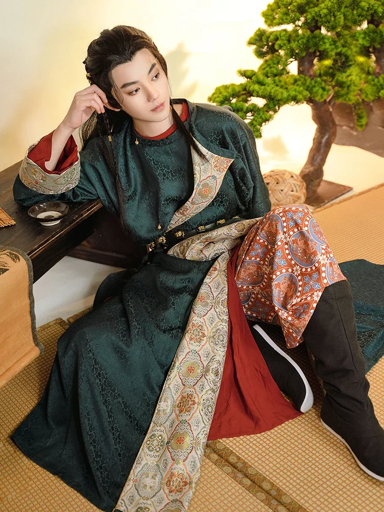 

2025 Original authentic Tang-made round neck gown, spring and autumn Han suit, men's and women's non-ancient clothes