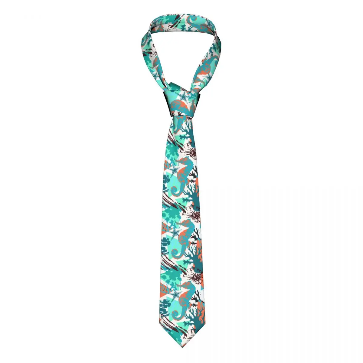 Seahorse Painted Underwater World Ocean Sea Neckties Men Women Skinny Polyester 8 cm Classic Neck Tie Daily Wear Gravatas Gift