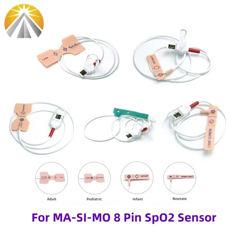 Disposable SpO2 Sensor for MA-SI-MO Tech 8 Pin RD Set 4003 Rainbow DCI-P Adult Child Pediatric Neonate Size SAO2 Probe