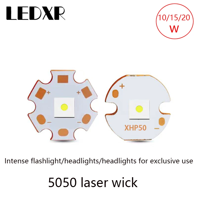 High power 5050 flat white laser bead round 3V led chip muslimled XHP50 substrato di rame LED pcb torcia