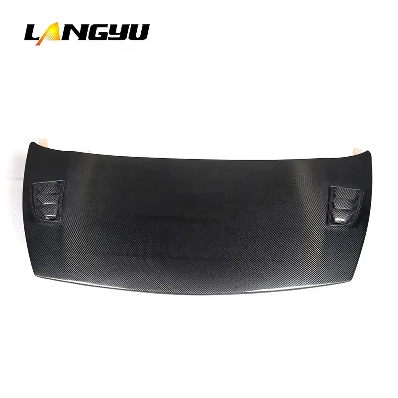 Langyu 07-15 Car Accessories Front Bonnet Carbon Fiber Engine Cover for H onda Civic FD2 Upgrade RR Style Engine Hood