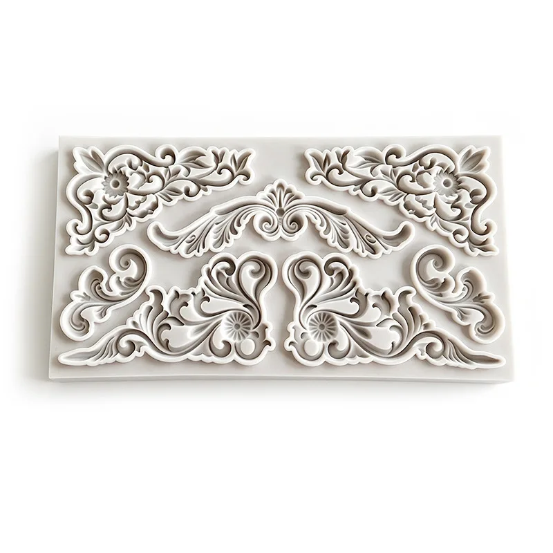 Baroque Relief Embossed Art Silicone Mold for Polyclay Air Dry Clay Plaster, Decorative Column and Sculpture Statue A007