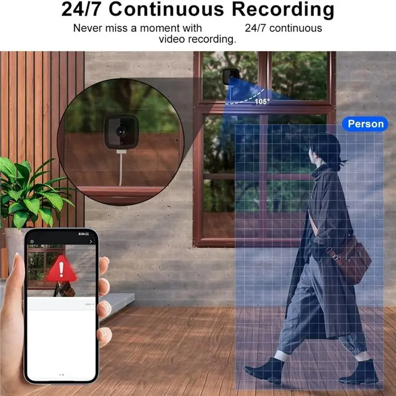 Safe View Camera With Night Detection, Window Camera 64 GB Memory Card, Crackers For Protection Of Your Home 2.4G EU Plug-Y41A