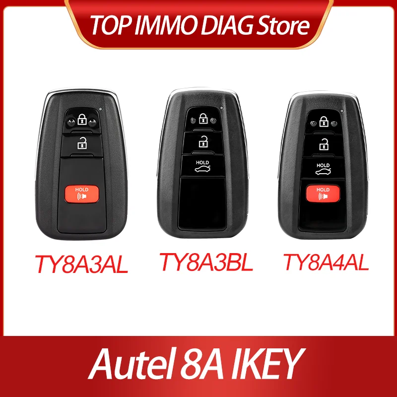AUTEL IKEY TY 8A IKEY TY8A3AL TY8A3BL TY8A4AL 8A 4D IKEY TY003AL TY004AL TY003BL Universal Smart Key KM100 IM508 IM608 XP400Pro