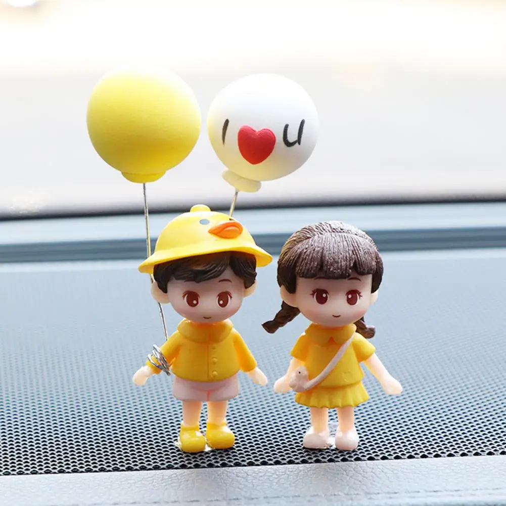 

Car Ornaments Cute Cartoon Couple Figure Figurines Balloon Ornaments Auto Interior Dashboard Decoration for Car Home Office