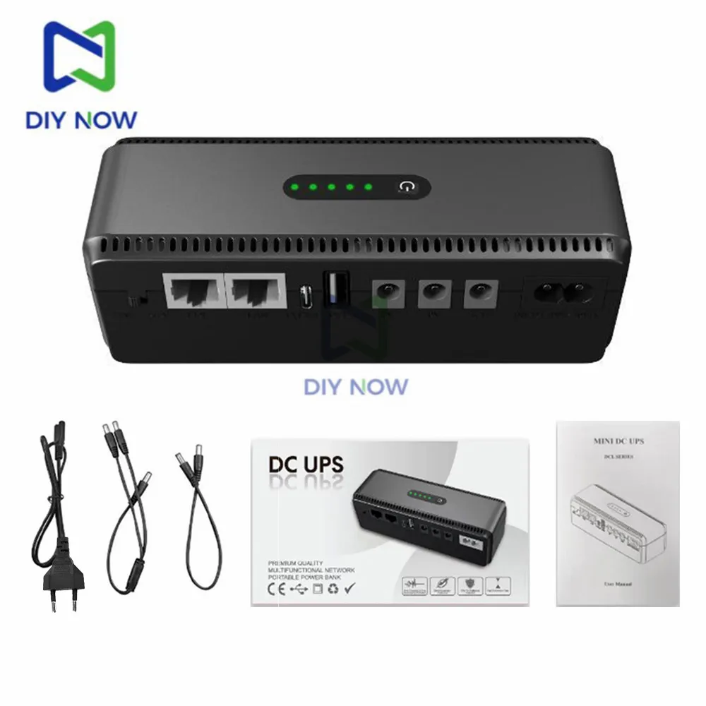 

8800Mah/10400Mah UPS Router Optical Cat Monitor Backup Power Supply Uninterruptible Type-C AC100-240V to DC 5V 9V 12V 15V 24V