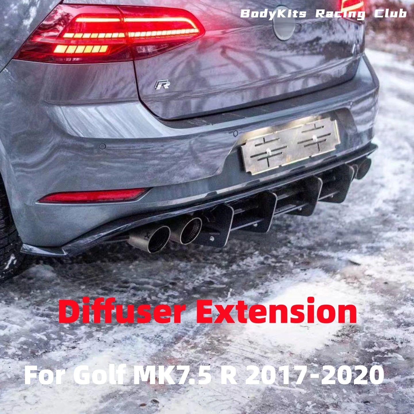 Czarny błyszczący zestawy Aero falbany do dyfuzor tylnego zderzaka w stylu Maxton do Volkswagen golfa 7.5 R 2017-2020