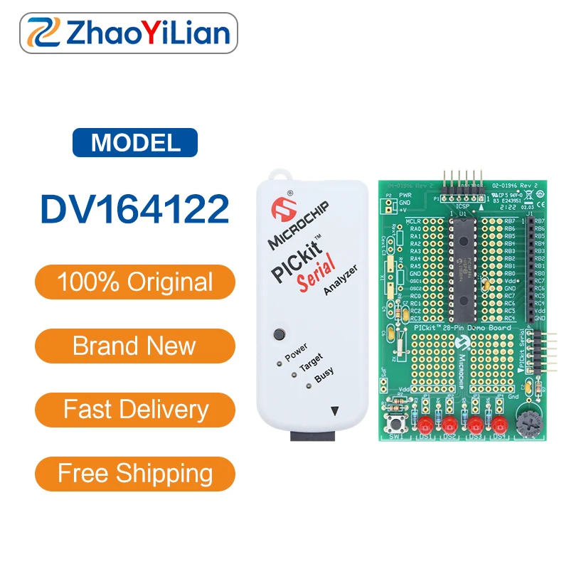 For DV164122 Microchip PICkit Serial Analyzer I2C SPI USART Debug Tool With Demo Board