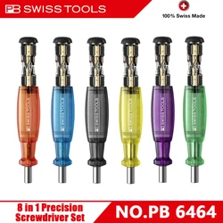 PB SWISS TOOLS 8 in 1 Precision Screwdriver Set with Integrated Bits Set Multi-colour Bits Repair Tool NO.PB 6464 Series