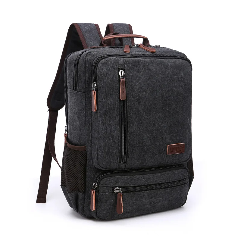 Grote Capaciteit Heren Rugzak Vintage Canvas Reizen Rugzak Mode Rits Student Schooltas Multifunctionele Man Laptop Tas