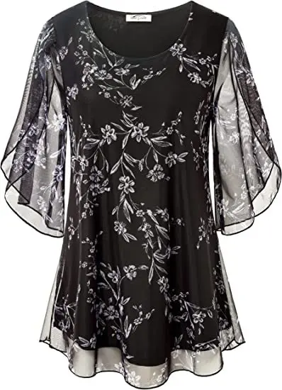 2025 New Summer Women's Shirt O-neck Loose Half-sleeved Pleated Printed Top Simple Versatile Basic Blouses for Female