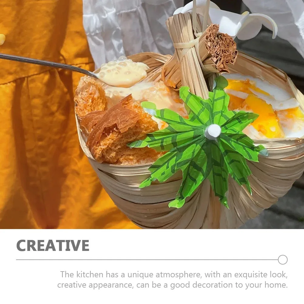 

Ice Cream Dessert Bowl Palm Leaf Multi-Use Serving Bowl for Hotel Home Restaurant Salad Fruit Snacks Food Container