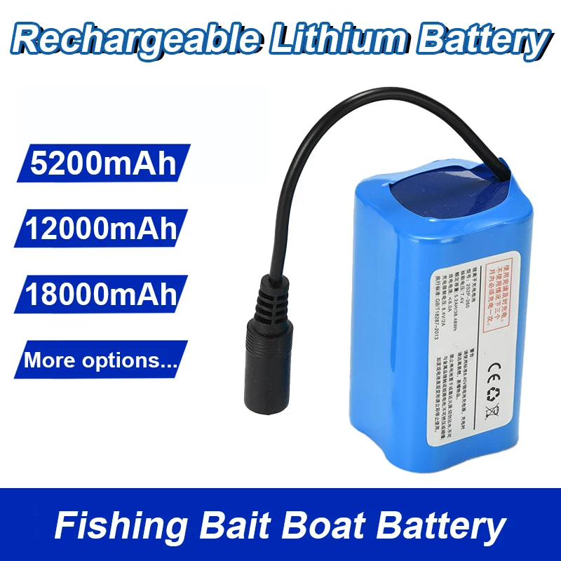 7.4V 18000mAh Rechargeable Lithium Battery Spare Parts Used For Remote Control GPS Fishing Bait Boat Fishing Tools D16 D19 D20