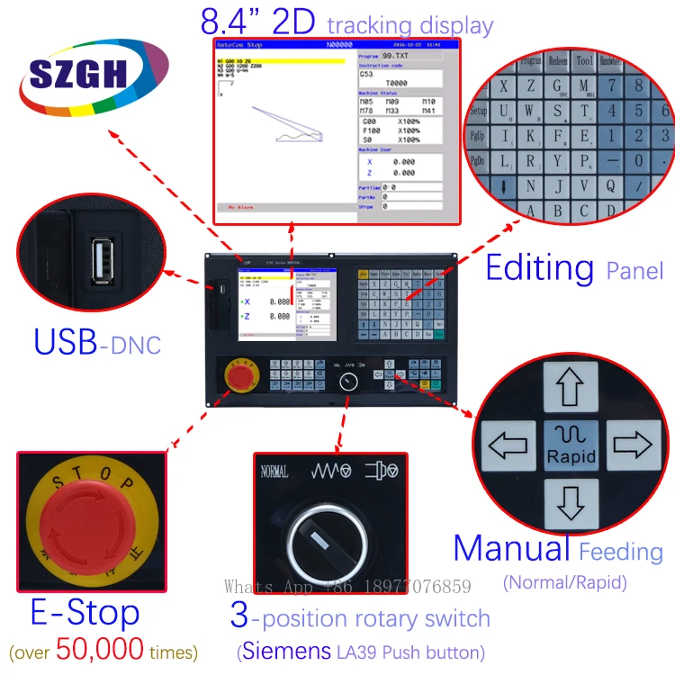 Economical 4 Axis Cnc Lathe Controller For Turning Machine Cnc Kit Mach 3 Support Marco Function