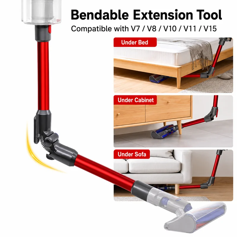 For Dyson Vacuum Flexible Hose - Extendable Conductive Tube Compatible with V7V8 V10V11V15 Bendable Folding Extension Accessory