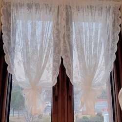 NH4217Lace white gauze curtain living room country door curtain