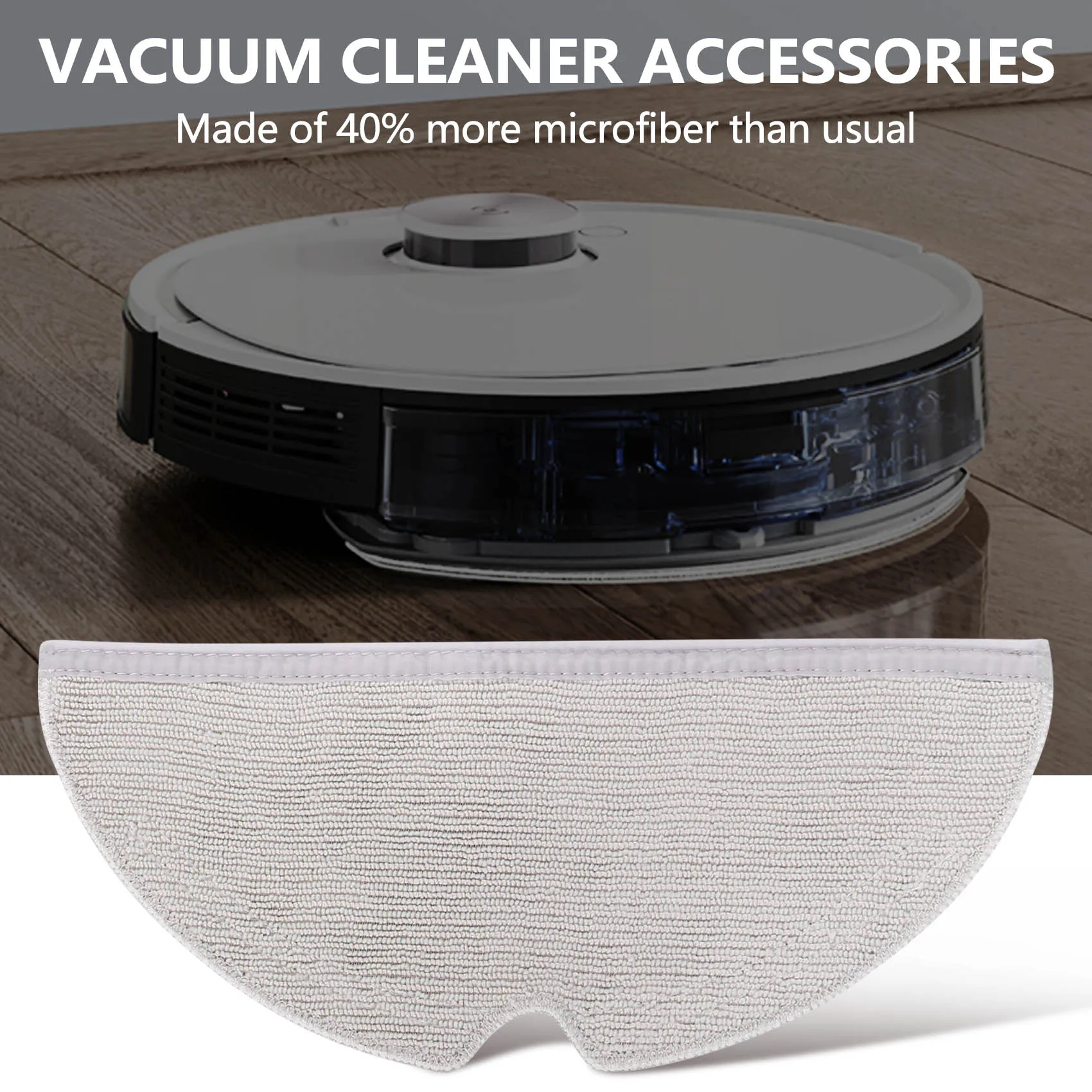 10 Pcs Microfiber Mopping Cloth Compatible for Roborock S5 S5 Max S6 S6 Pure S6 MaxV E4 E35 E2 Vacuum Cleaner Parts