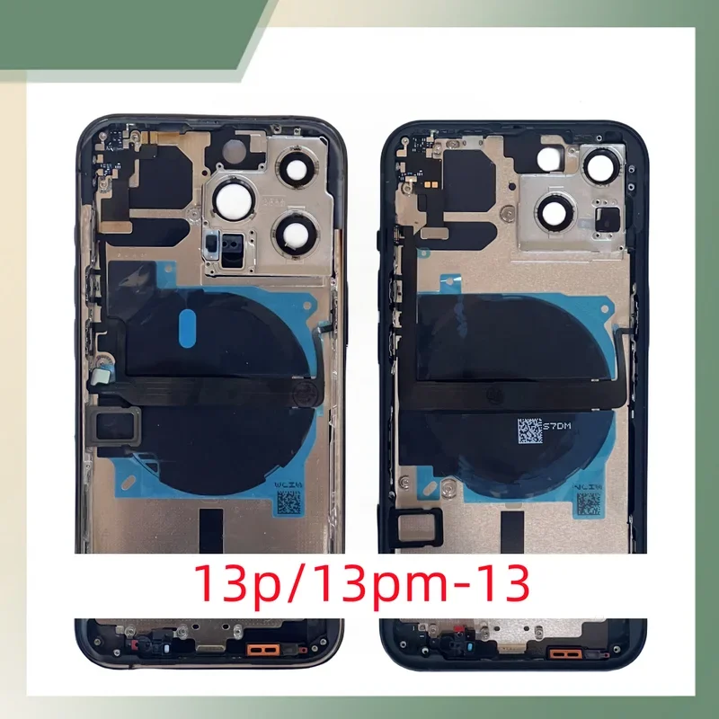 For Iphone 13promax / 13 Back Cover Housing Battery Middle Chassis Frame Assembly Door Rear with Flex Cable