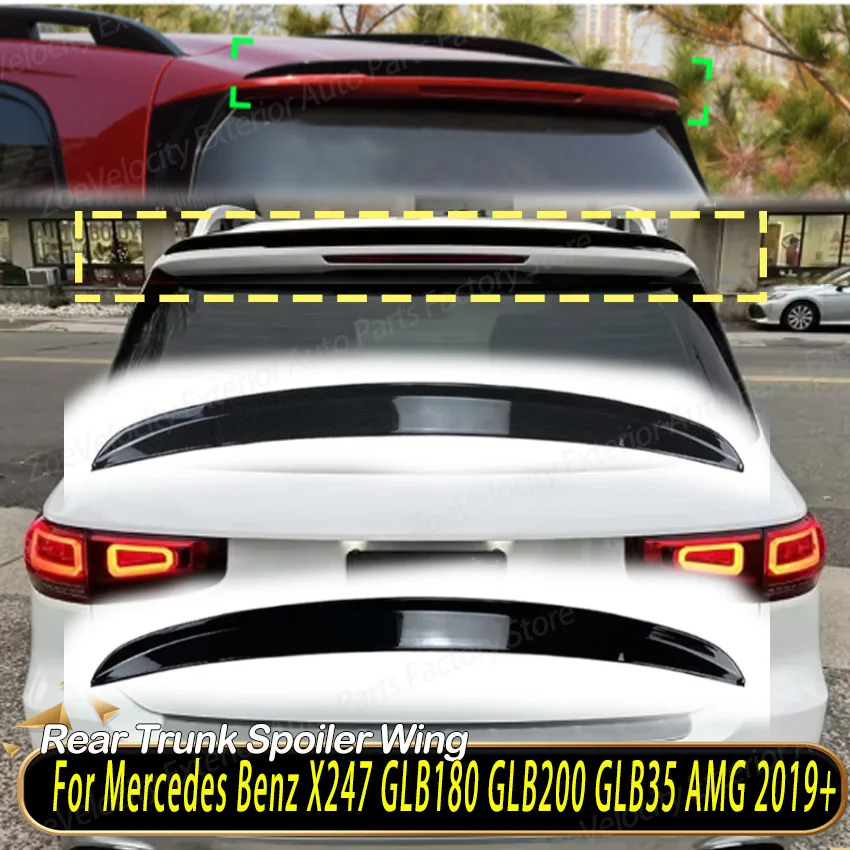 Rear Trunk Spoiler Wing Lip for Mercedes Benz X247 GLB180 GLB200 GLB35 AMG 2019+ Saloon External Refit Top Tail Wing Body Kit