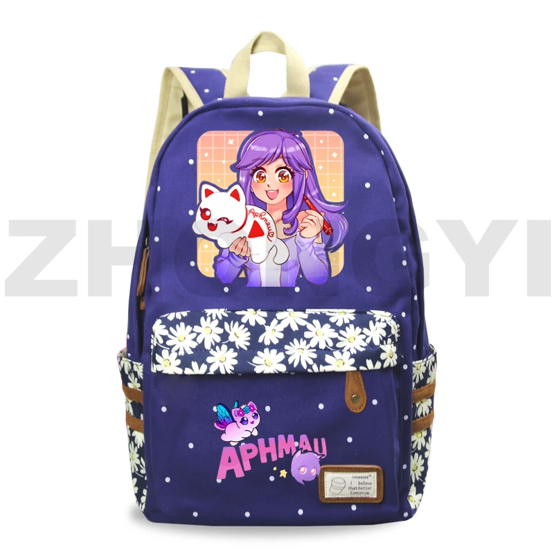 

Mochilas Para Mujer Aphmau Merch Backpack Floral Canvas Bookbag As A Cat Back Pack Primary Middle School Bags for Teenage Girls