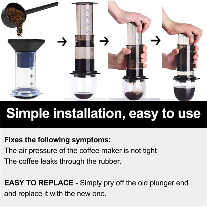 X17A 2025 NEW-2Pcs المكبس المطاط طوقا سيليكون الختم ل Aeropress القهوة و ماكينة الاسبريسو المكبس جوانات مطاطية