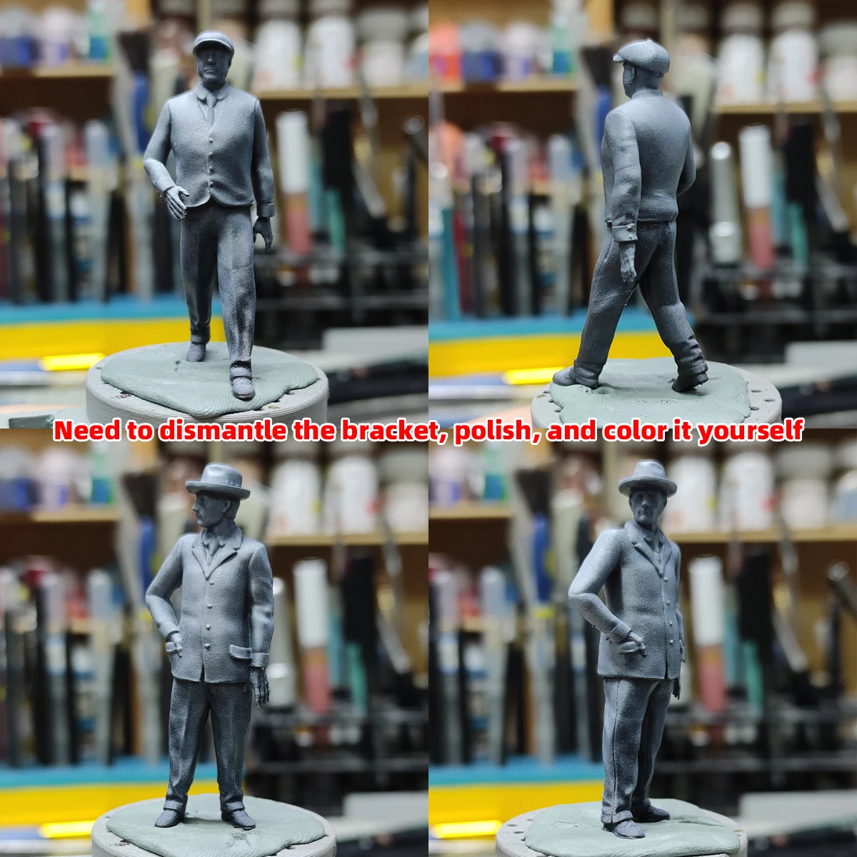 Stadtbewohner Zivilisten Mann Harzfiguren 3D für Szenen-Dioramen HO-Maßstab Modelle von Eisenbahnfahrzeugen Auto 1/35/43/48/64/72/87 – Detail 1