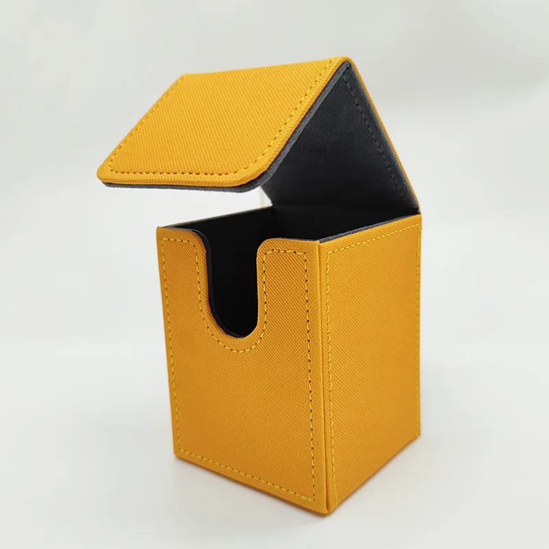 Kaartendoos, kaartendoosje voor meer dan 100 kaarten met hoesjes, PU lederen kaartendoos voor game trading cards.