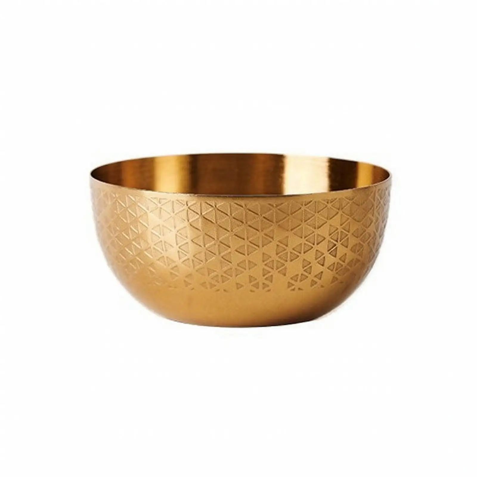 Iron Bowl with Geometric Pattern Artisan Decorative Metal Bowl Home Decor for Tabletop, Entryway