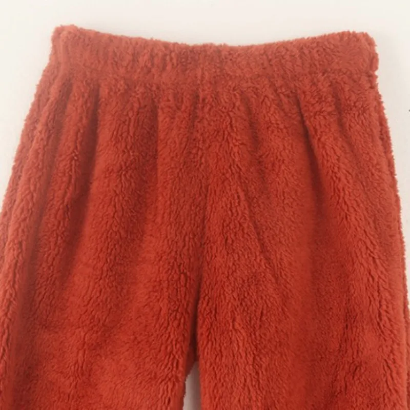 Ladies trousers Coral down Tall waist Long pants Keep warm in winter