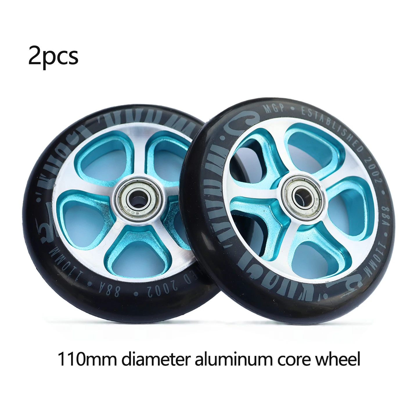 2個入り-100mm-110mm-スクーターホイール、アルミ合金ハブ、静音耐摩耗交換用ホイール、tr用レーシングホイールアクセサリー