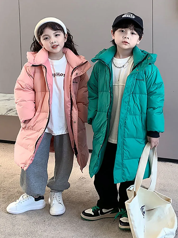 Winter Down Jacket For Children Soft-soled Casual Winter Boy's Girl's Clothes Thick Warm Windproof Hooded Coat Kid's Clothes