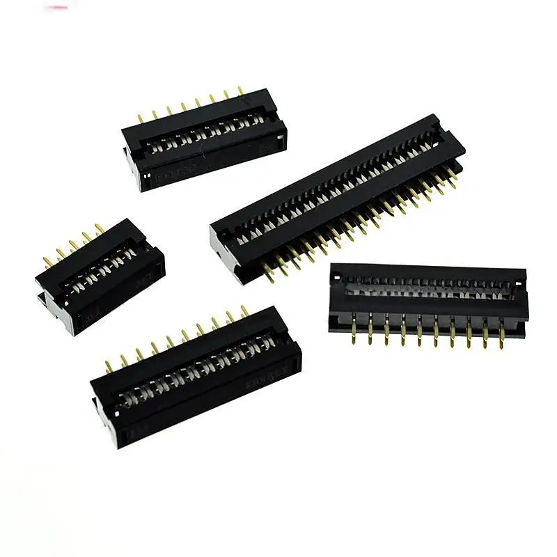 10PCS FD Crimp Terminal, FD Plug Flat Cable Header 6P-50P DC4 2.54mm, PCB Mount Connector