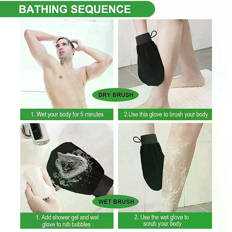 Moroccan Shower Exfoliating Glove Hammam Bath Body Cleaning Scrub Massage Mitt Kessa Peeling Towel Glove