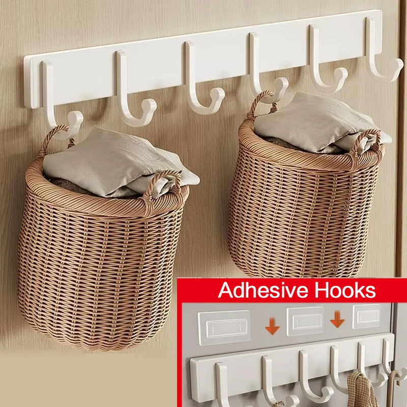Adhesive Style Hook, No Punching, Bedroom Wall, Entrance, Bathroom Door, Back Clothes and Hat Hook, Thickened Kitchen Hook