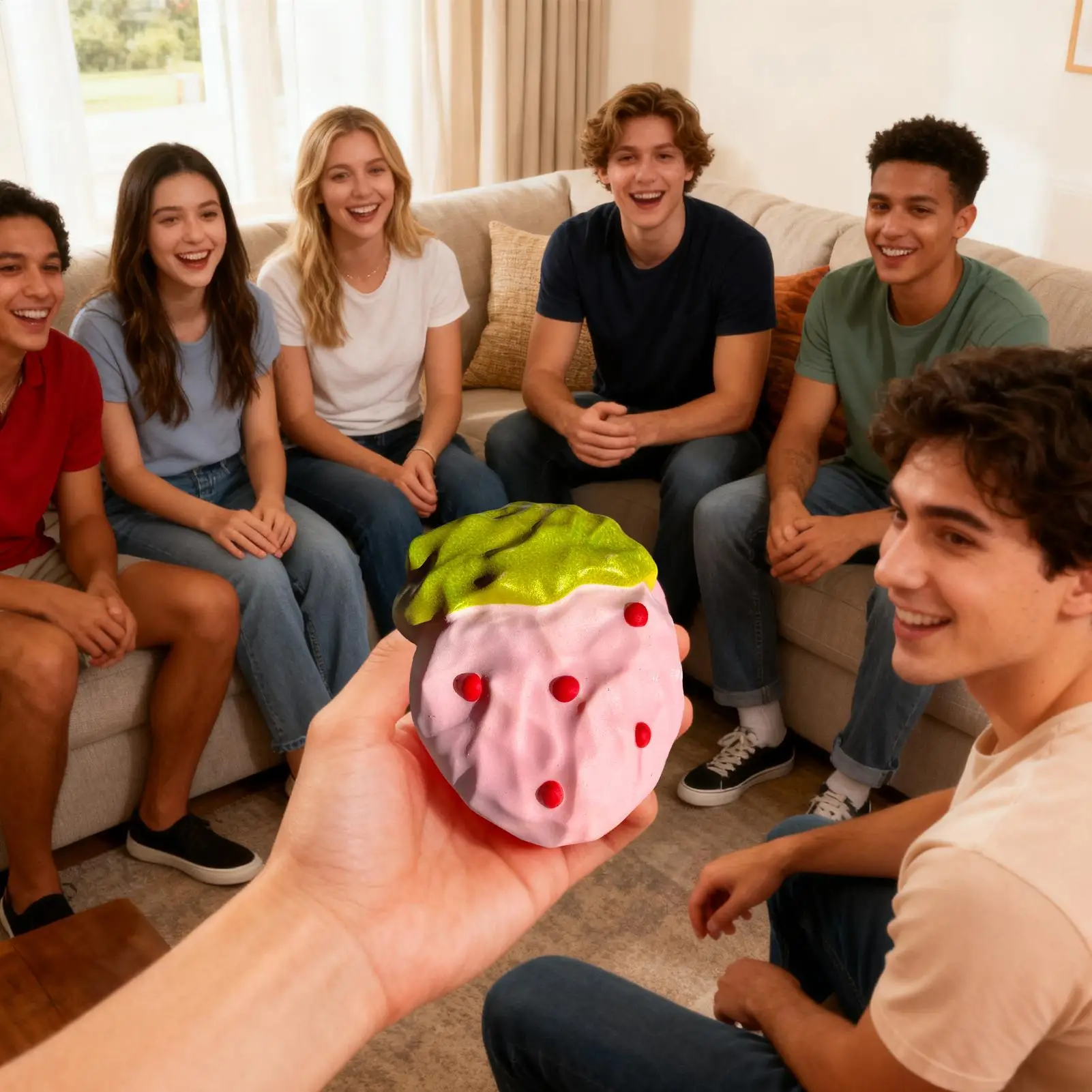 Brinquedo sensorial de apertar, não pegajoso, elástico, morango, brinquedos para adultos, adolescentes, crianças, mulheres, homens, meninos, meninas, feriado de aniversário