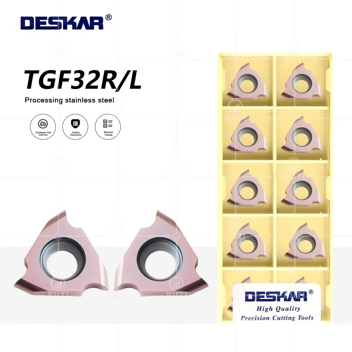 DESKAR Original Arc Card Spring Groove Blades TGF32R/L 050-R0.25/300-R1.5 LF6018 Stainless Steel Vertical Shallow Groove Inserts