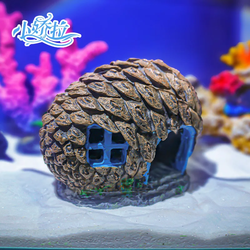 

Mini Decoration Pinecone Aquarium Hideout Unique Resin Hide For Betta Decor Small Fish Tank Ornaments Cute Aquarium Decorations