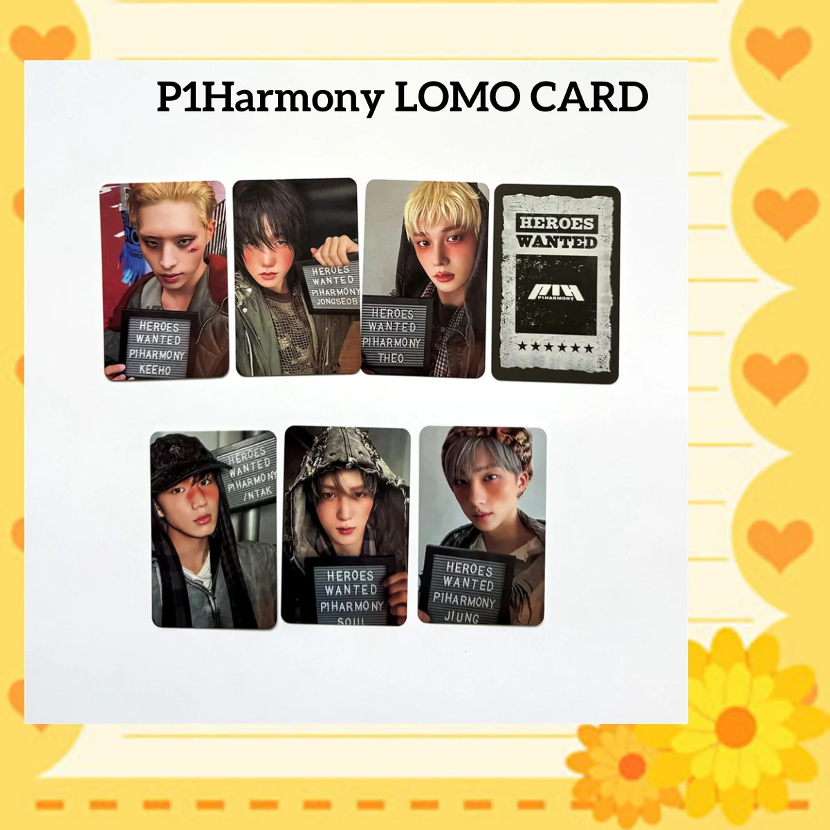 P1Harmony Character Props UNIQUE Photocards High Quality INS Style Double Sides Printing LOMO Cards THEO KEEHO JIUNG INTAK Gifts